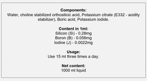 ORGANIC SILICA with BORON and IODINE liquid 1000 ml